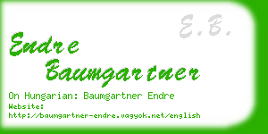 endre baumgartner business card